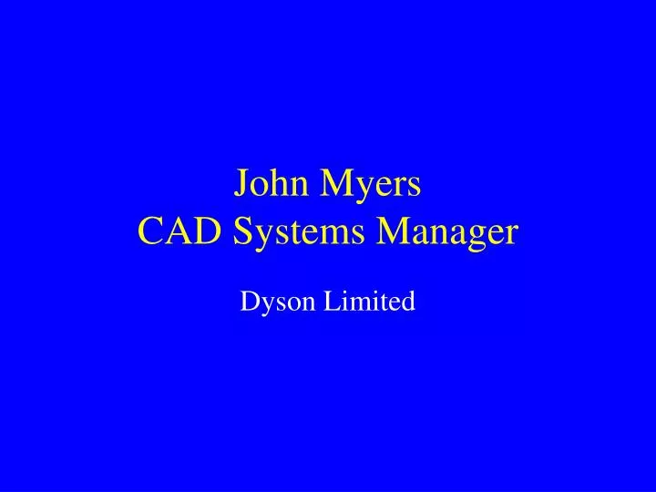 john myers cad systems manager