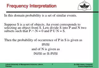 Frequency Interpretation