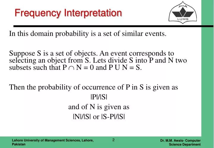 frequency interpretation