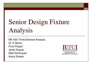 Senior Design Fixture Analysis