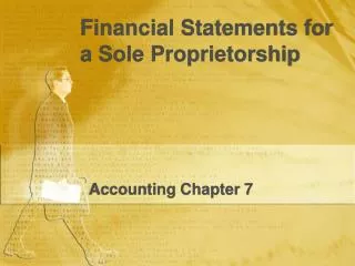 Financial Statements for a Sole Proprietorship