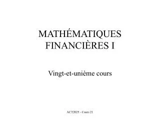 math matiques financi res i