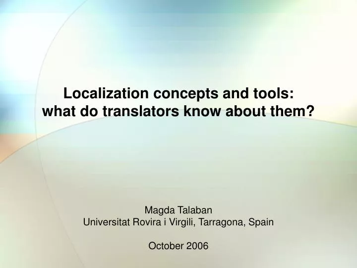 localization concepts and tools what do translators know about them
