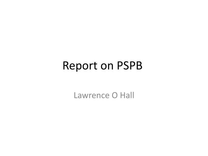 report on pspb