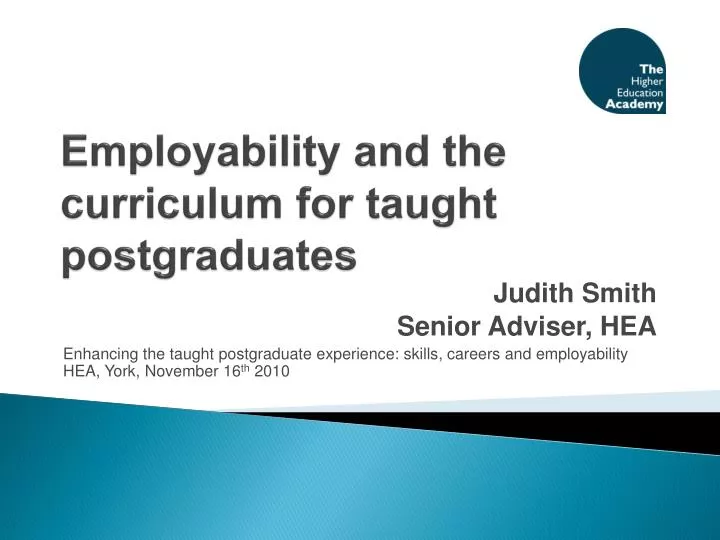 employability and the curriculum for taught postgraduates