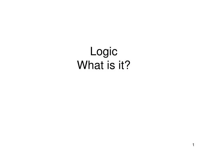 logic what is it
