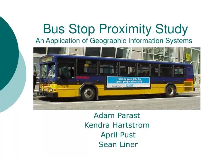 bus stop proximity study an application of geographic information systems