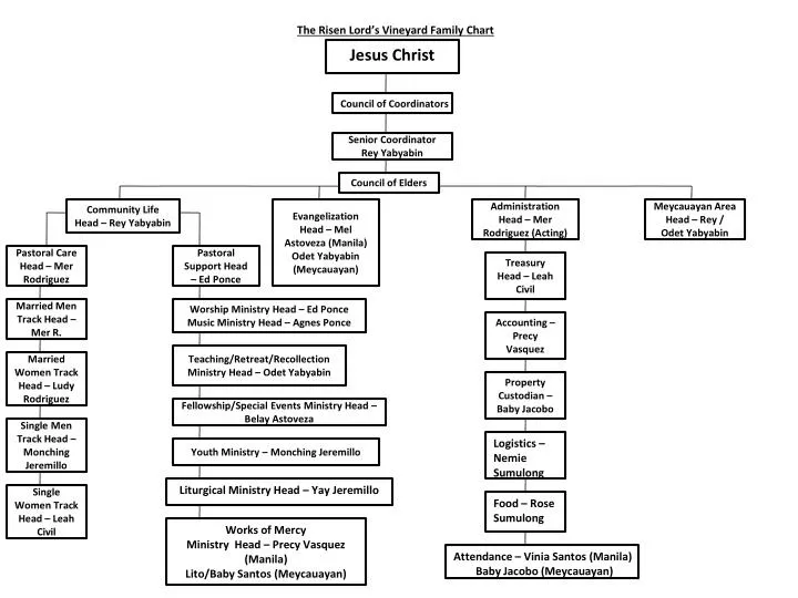 the risen lord s vineyard family chart
