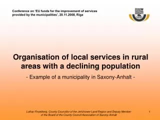 Organisation of local services in rural areas with a declining population