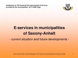 E-services in municipalities of Saxony-Anhalt - current situation and future developments -