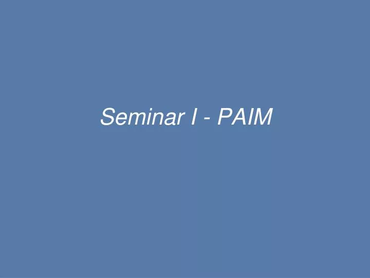 seminar i paim