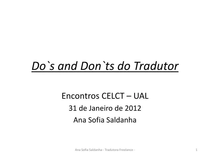 do s and don ts do tradutor