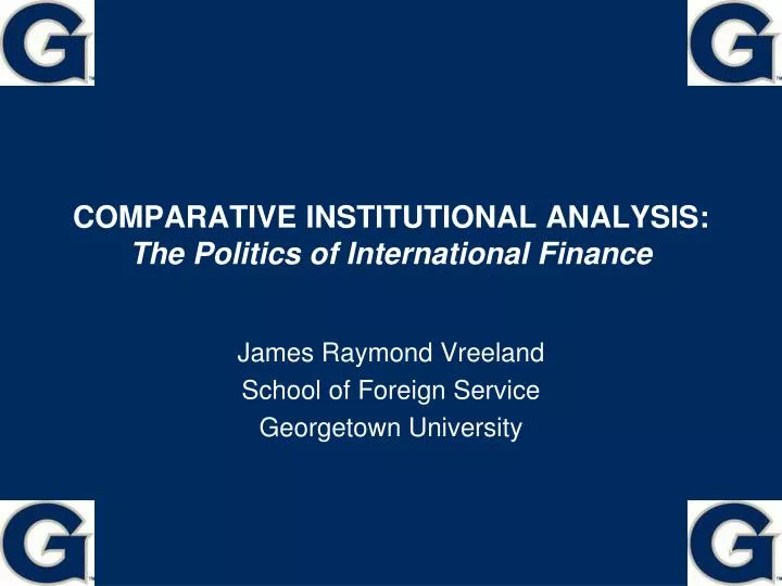 comparative institutional analysis the politics of international finance