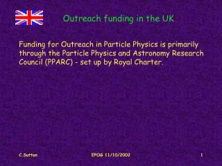 Outreach funding in the UK