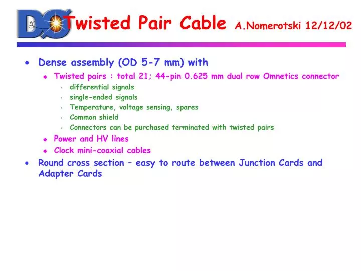 twisted pair cable a nomerotski 12 12 02