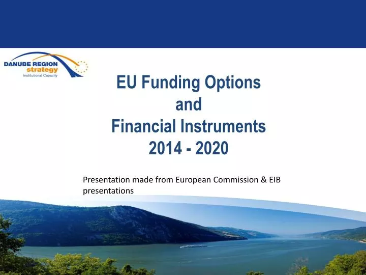 eu funding options and financial instruments 2014 2020