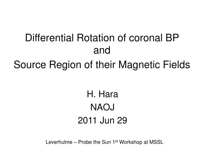 differential rotation of coronal bp and source region of their magnetic fields