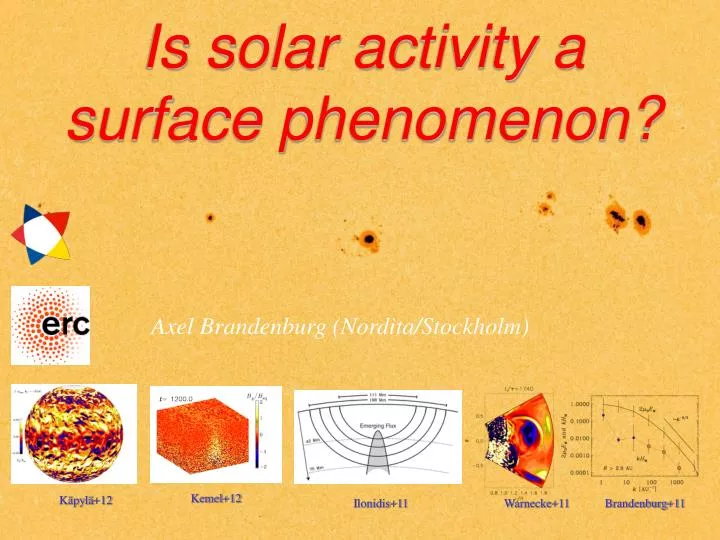 is solar activity a surface phenomenon