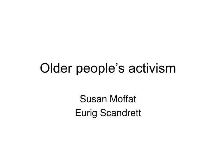 older people s activism