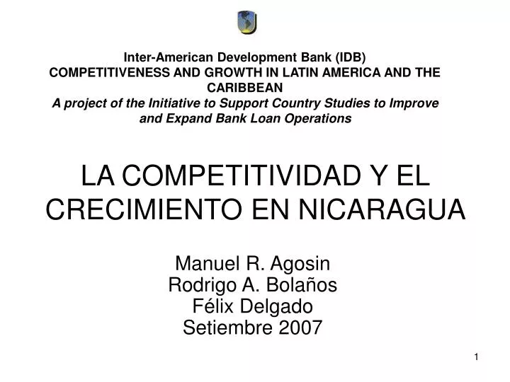 la competitividad y el crecimiento en nicaragua