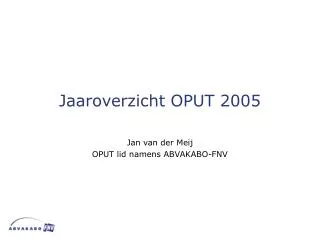 jaaroverzicht oput 2005