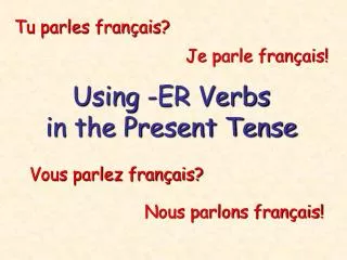 Using -ER Verbs in the Present Tense