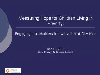 Measuring Hope for Children Living in Poverty: