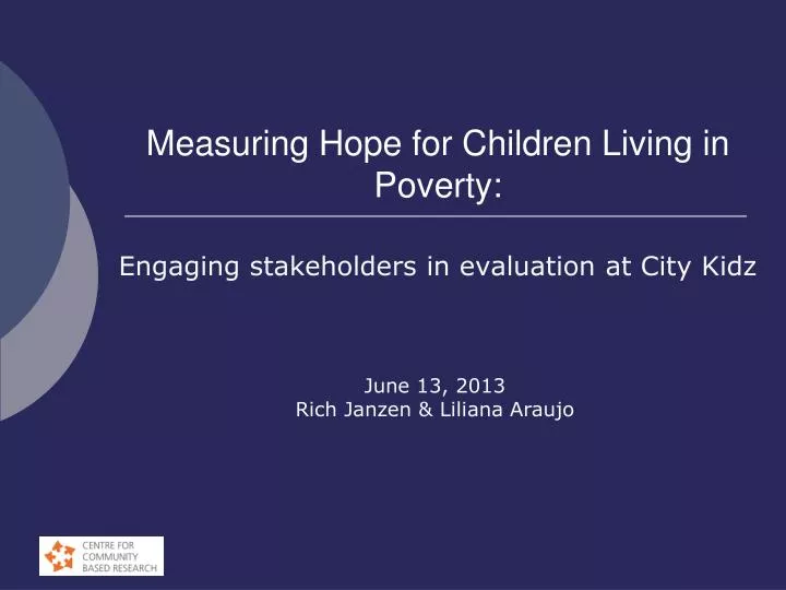 measuring hope for children living in poverty