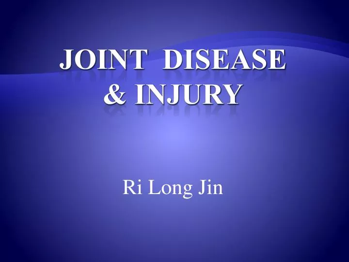 joint disease injury