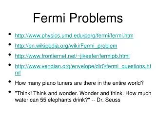 Fermi Problems