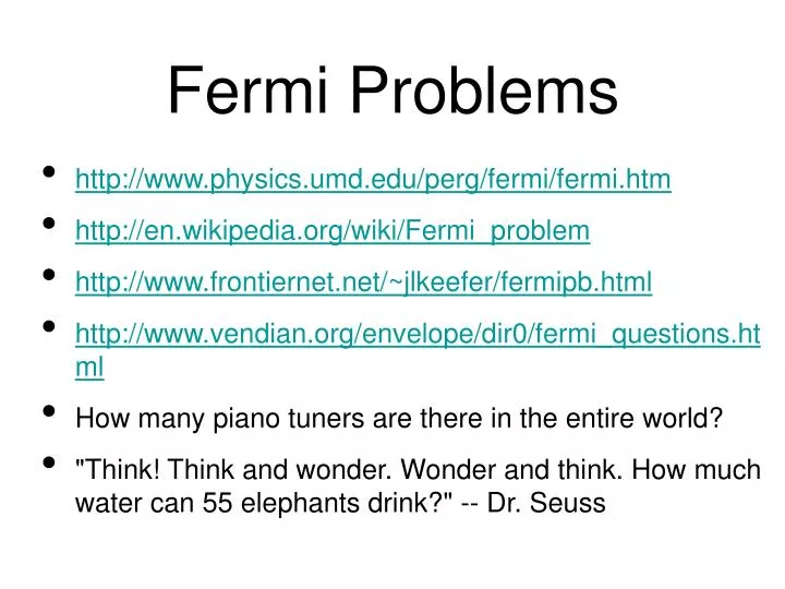 fermi problems