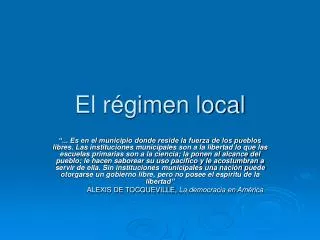 el r gimen local