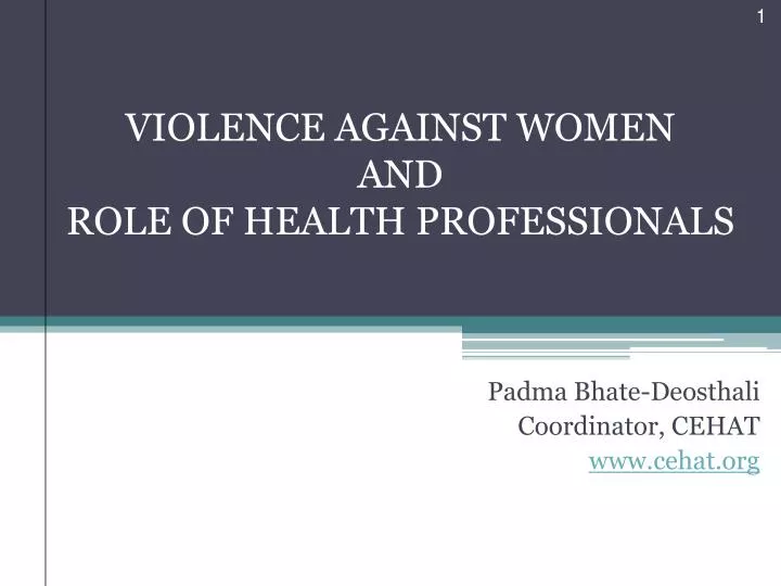 violence against women and role of health professionals