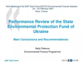 Nelly Petkova Environmental Finance Programme
