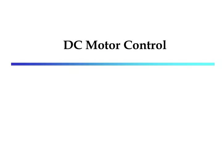 dc motor control