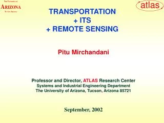 TRANSPORTATION + ITS + REMOTE SENSING