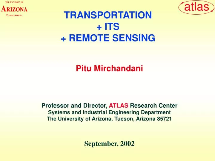transportation its remote sensing