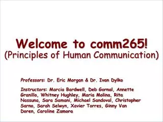 Welcome to comm265! (Principles of Human Communication)