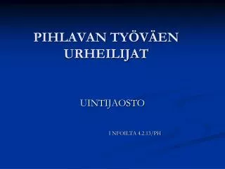 pihlavan ty v en urheilijat
