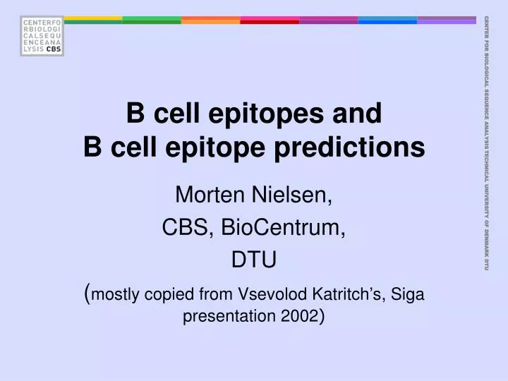 b cell epitopes and b cell epitope predictions