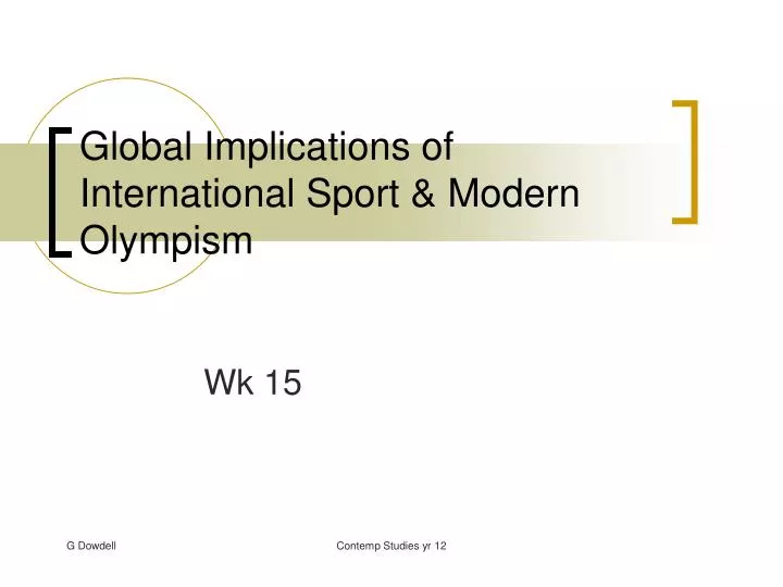 global implications of international sport modern olympism