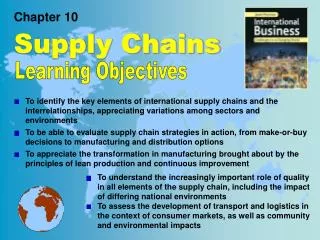 Chapter 10 Supply Chains