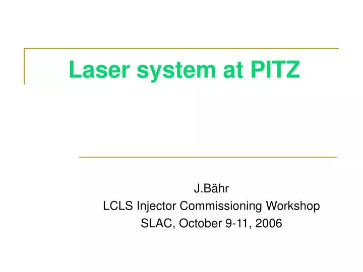 laser system at pitz