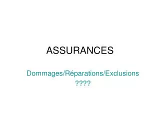 assurances