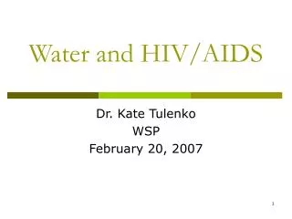 Water and HIV/AIDS