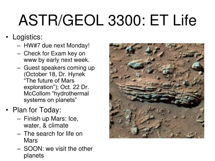 astr geol 3300 et life