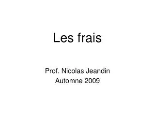 les frais