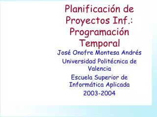 planificaci n de proyectos inf programaci n temporal