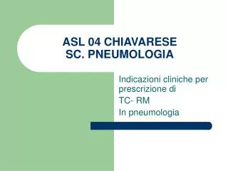 asl 04 chiavarese sc pneumologia