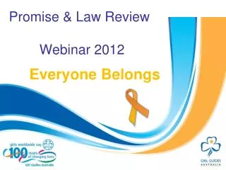 Promise &amp; Law Review Webinar 2012